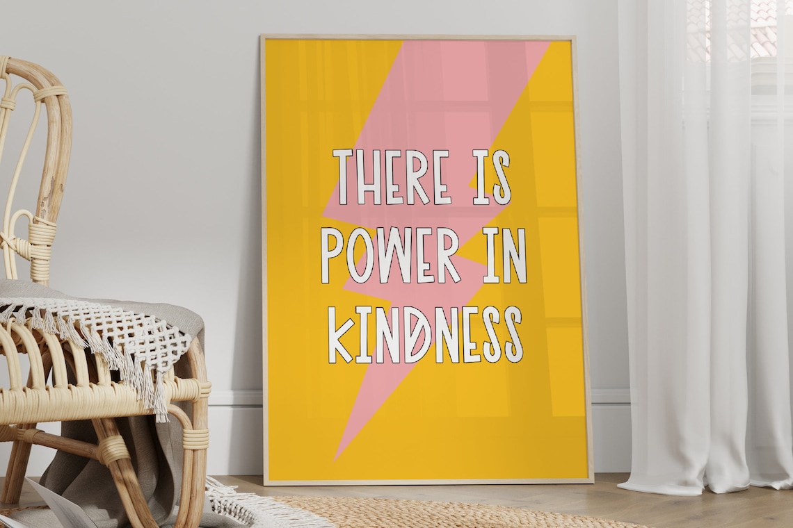 Kindness Colourful Wall Art Print, Abstract Modern