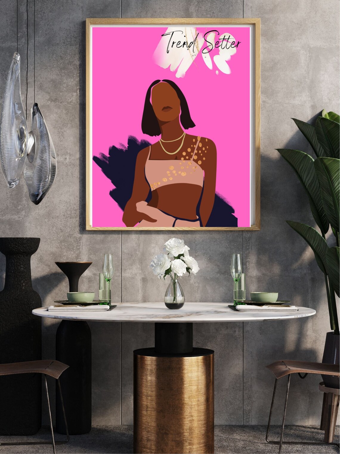 Trend Setter Quote Hot Pink Woman Fashion Statement Art Poster - Image 4