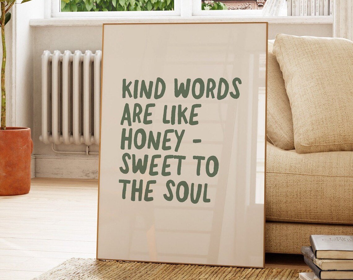 Kind Words Are Like Honey Bible Verse Art Print