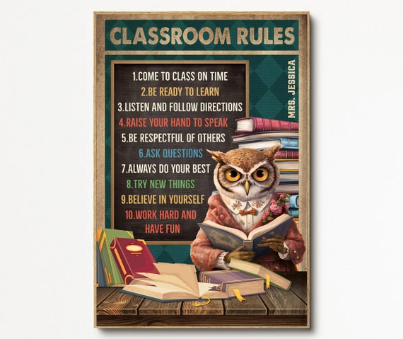 Personalized Classroom Rules Poster, Back To School