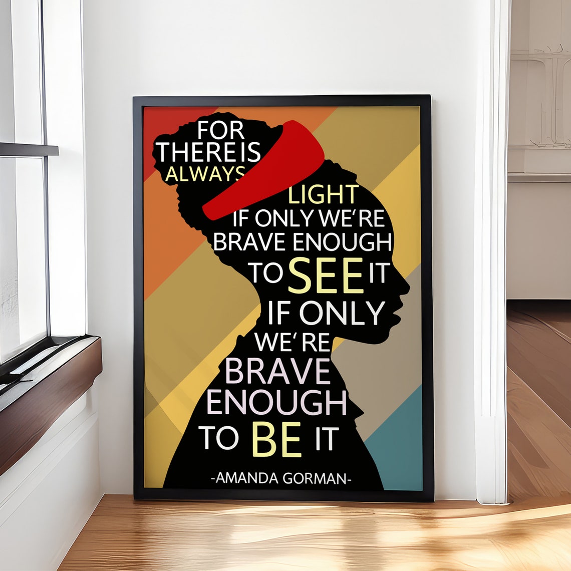 Amanda Gorman Silhouette Always Light Pop Art Quote Poster Gift - Image 4