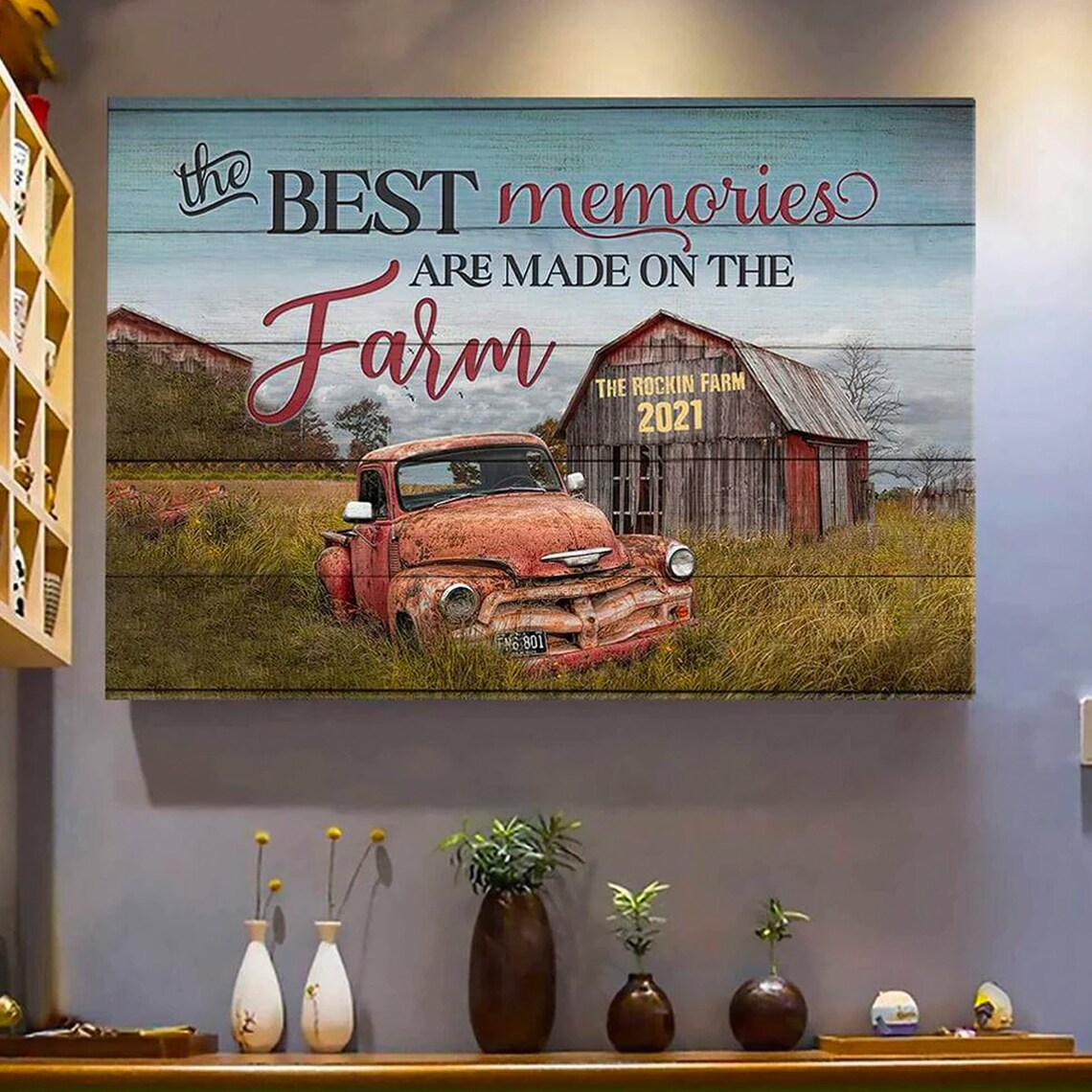 Best Memories Are Made On The Farm Rusty Truck Barn Vintage Poster - Image 3
