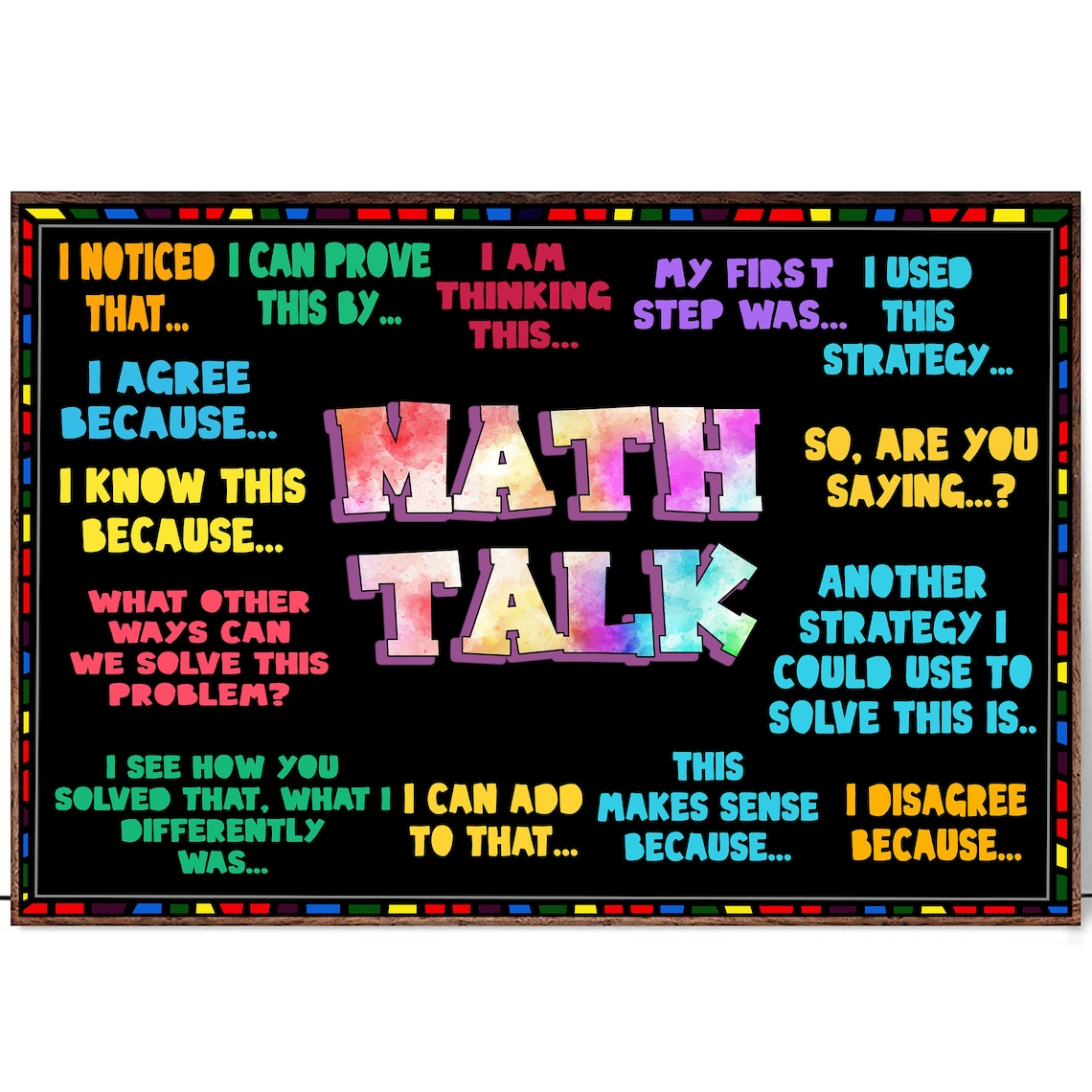Math Talk Math Teacher Classroom Poster, Back To School