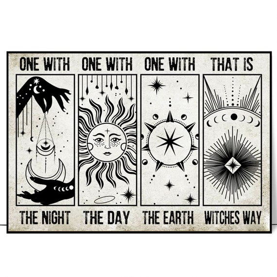 One With The Night Poster Moon Phase Meanings Phases Of The Moon Moon Art Moon Print Moon Decor Witchcraft Poster Witch Decor
