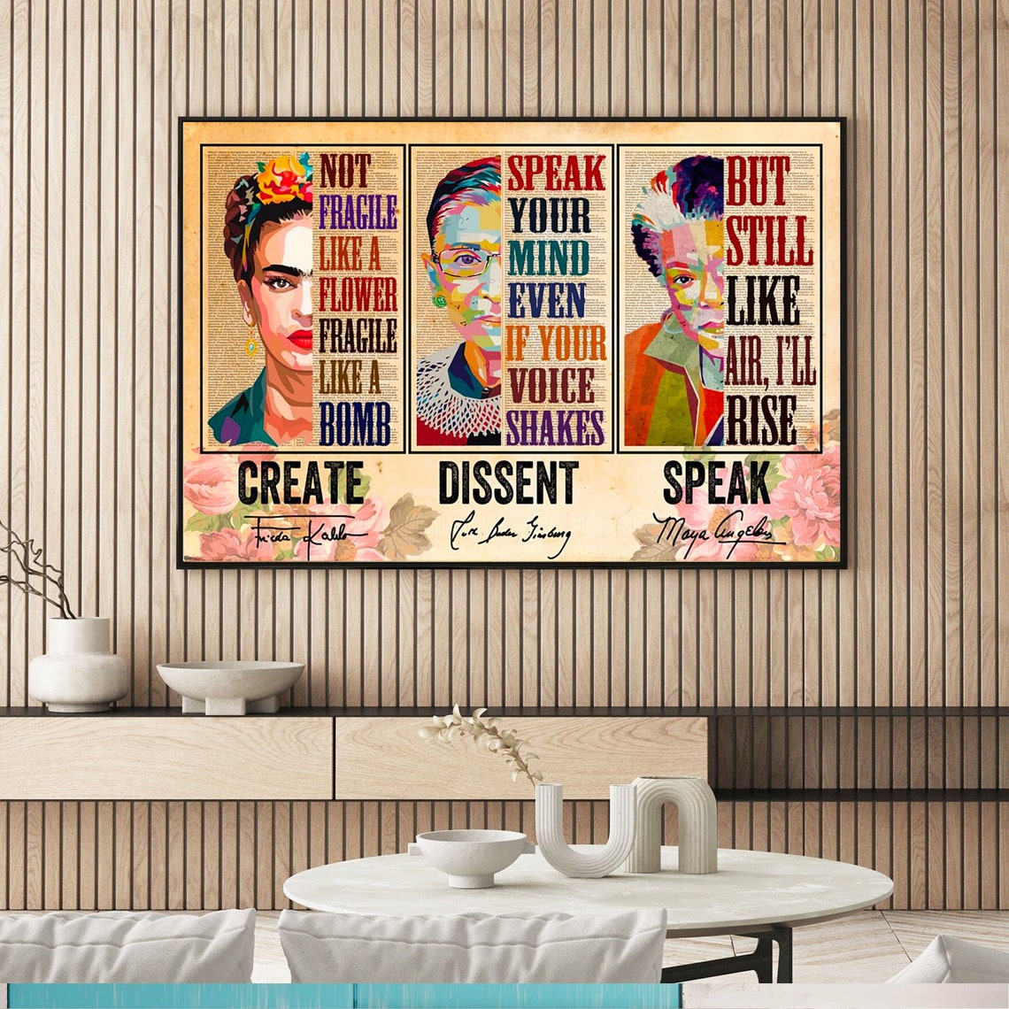 Create Dissent Speak Empowering Strong Women Feminist Quotes Poster - Image 2