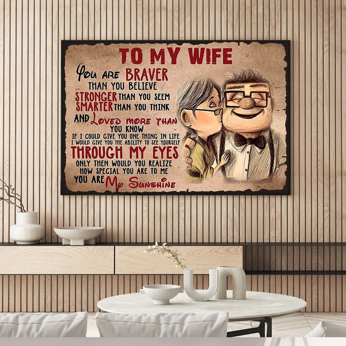 To My Wife You Are Braver Than You Believe Gift For Vintage Poster My Sunshine Wife Poster Gift For Wife From Husband - Image 3