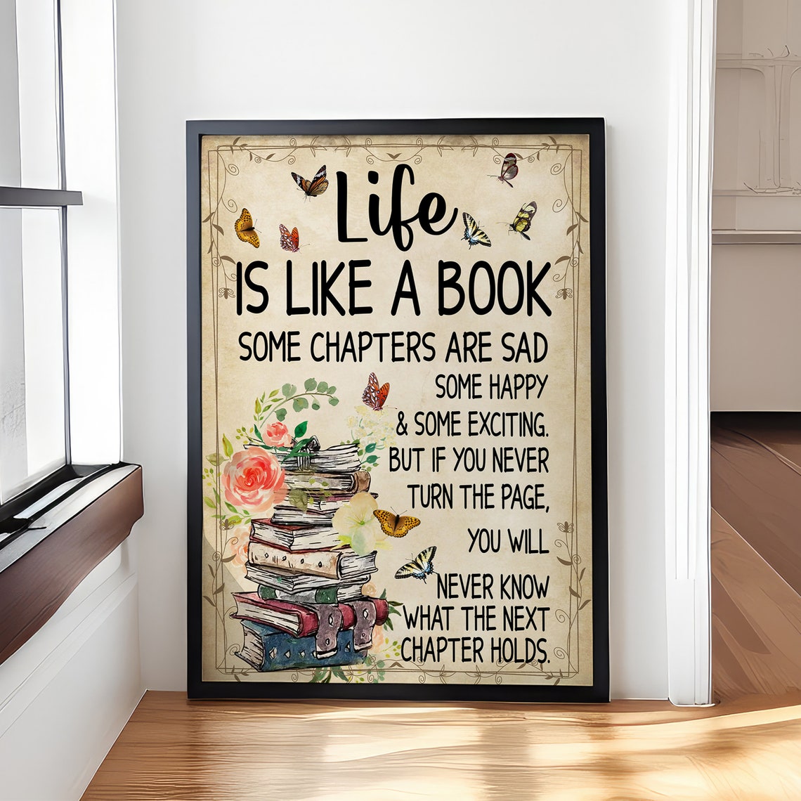 Life Is Like A Book Inspirational Chapters Quote Gift Poster