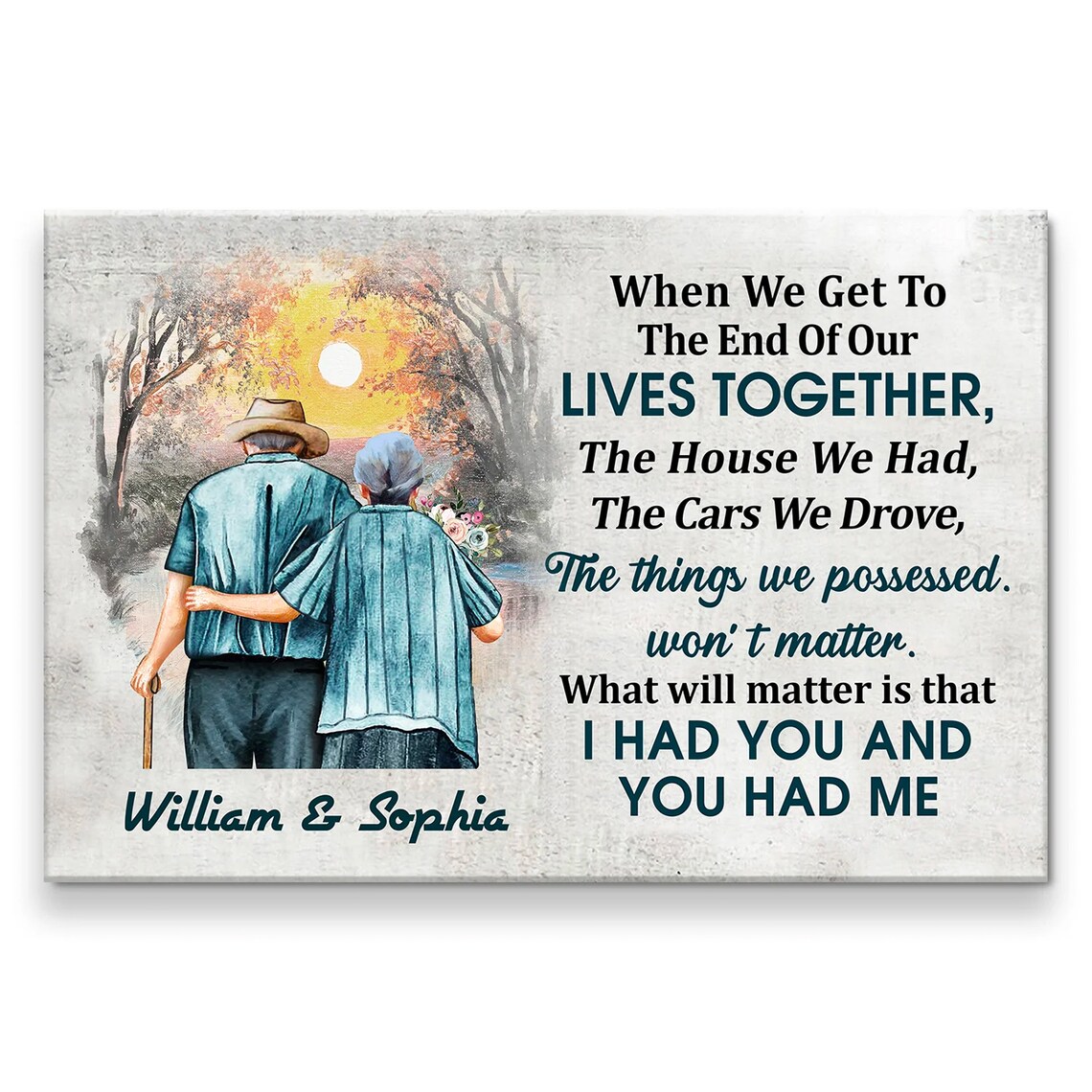 When We Get to the End of Our Lives Together Cartoon Couple Poster - Image 2