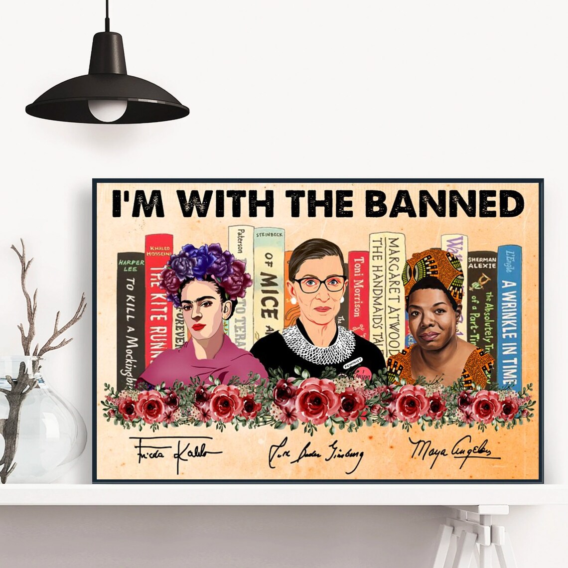 I'm With The Banned Books Literary Freedom Lovers Gift Poster - Image 2