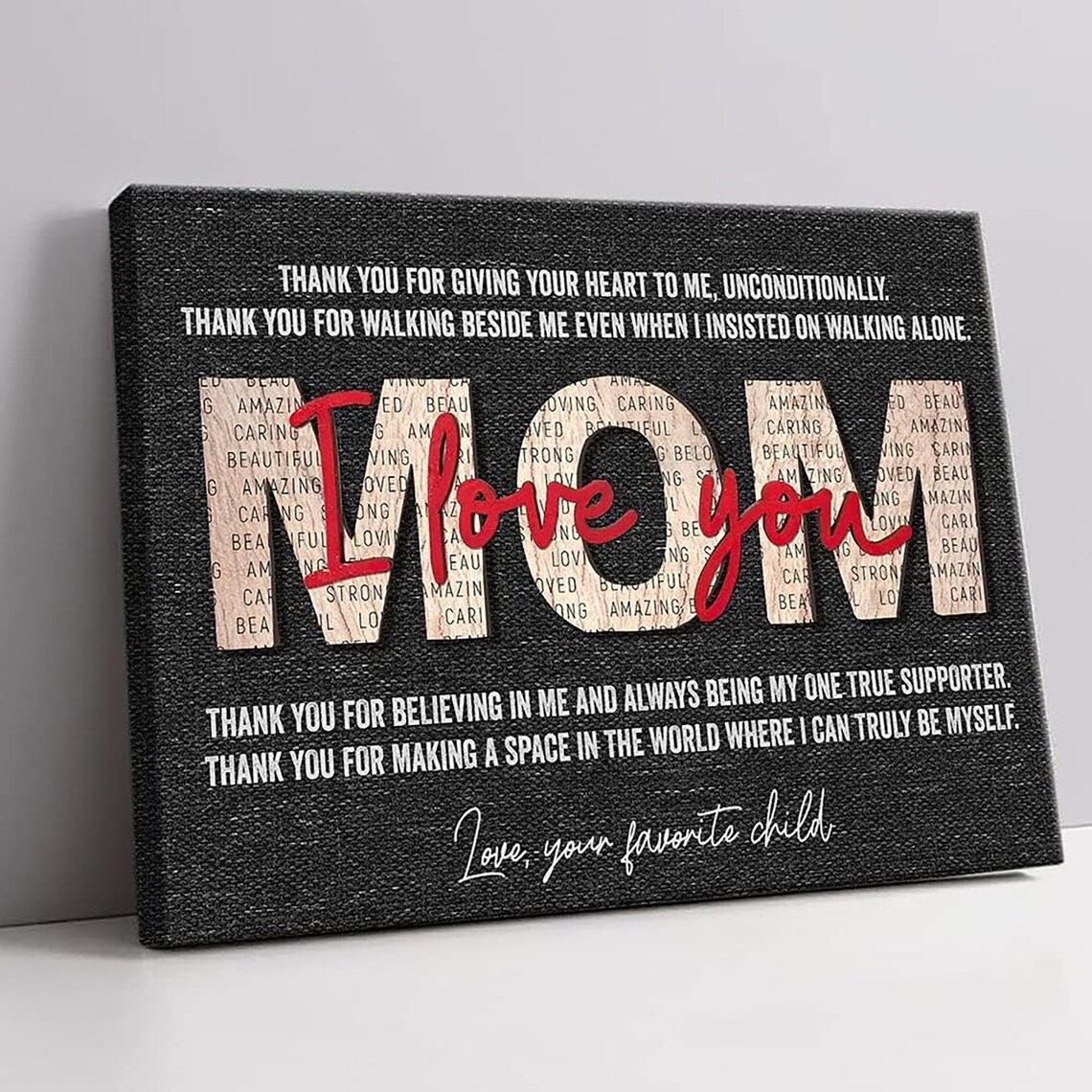 I Love You Mom Thank You Letter Heartfelt Mother's Day Poster