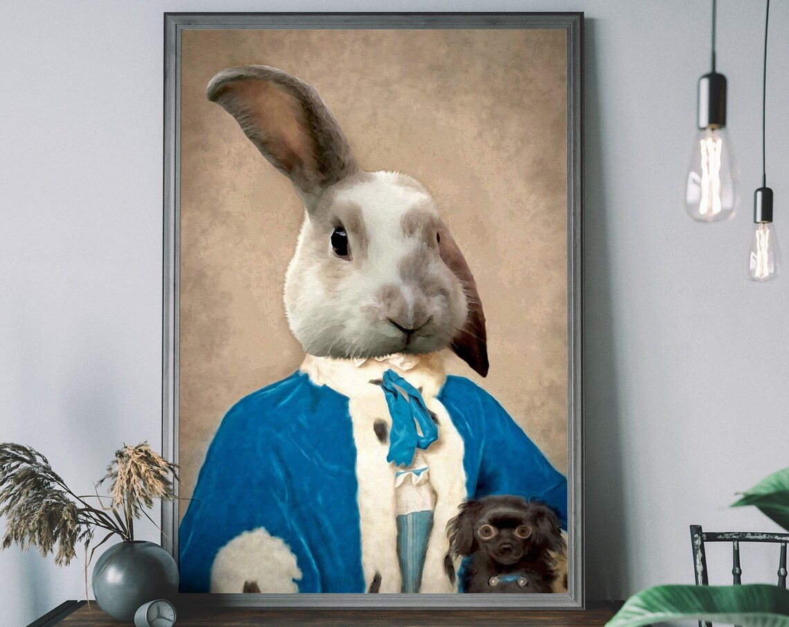 Rabbit Portrait Renaissance Animal Art Print