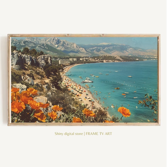Beach Photography Framed Wall Art Tropical Art Tv Vintage Painting Large Frame Coastal Art High Resolution