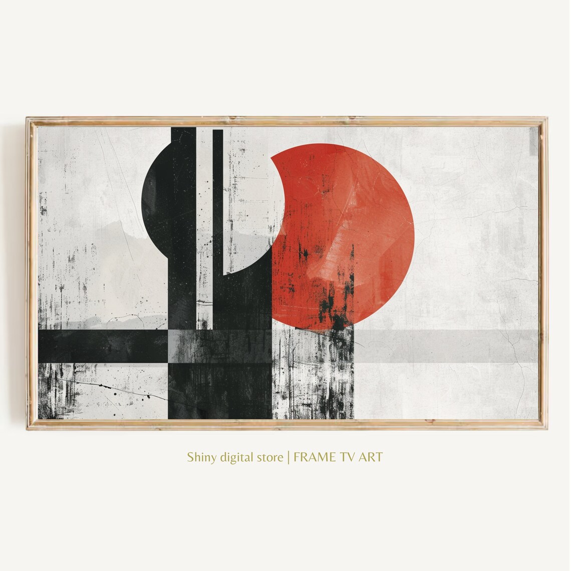 Abstract Modern Shapes, Neutral TV Art Print