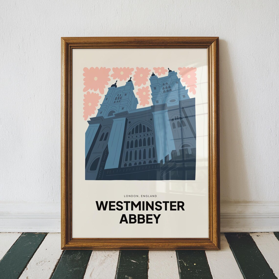 Westminster Abbey London England Retro Travel Landmark Art Poster