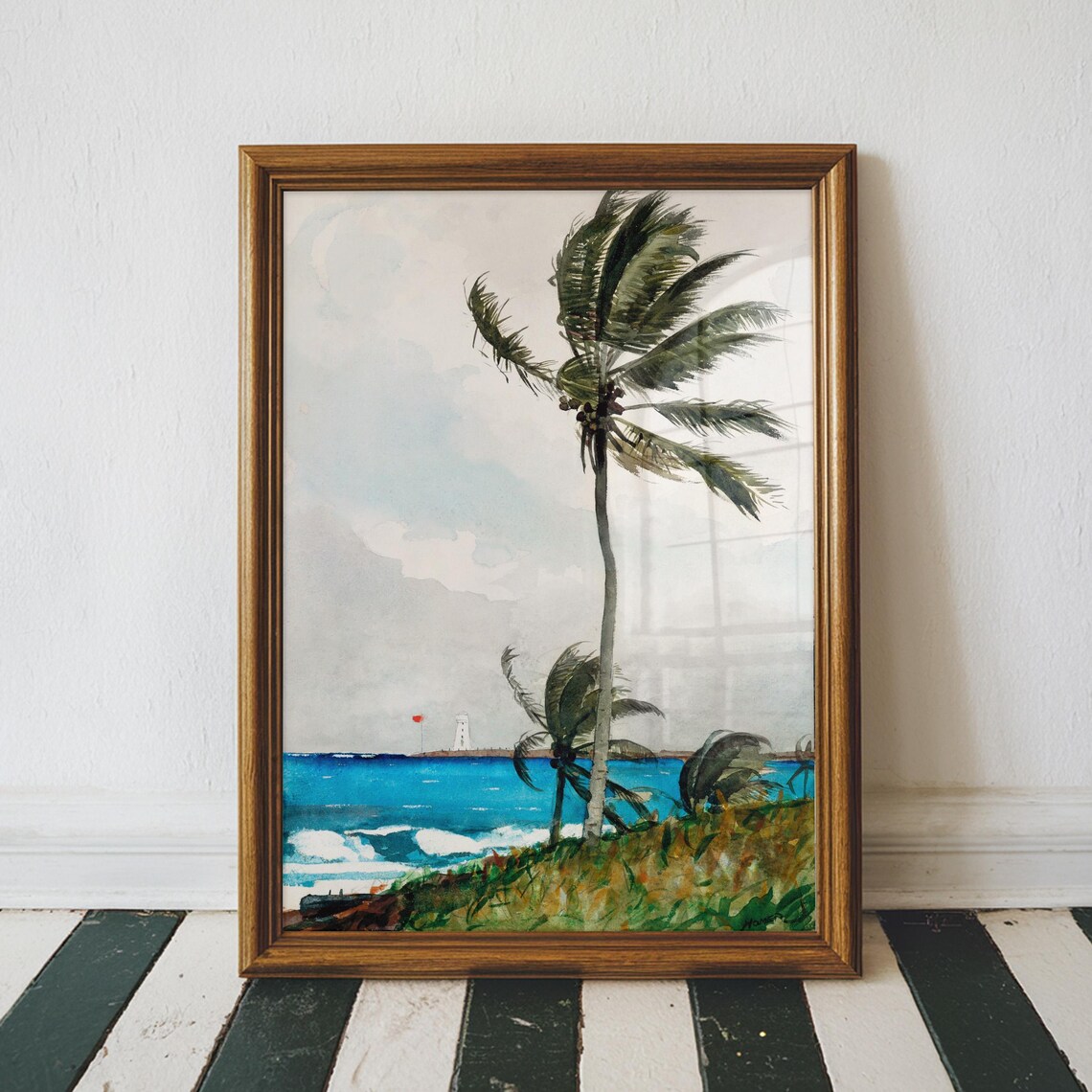 Palm Tree Nassau By Winslow Homer Tropical Beach Watercolor Poster
