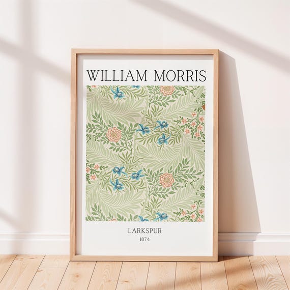 Larkspur William Morris Print Vintage Museum Art Wall Decor Gifts Housewarming Gift For Her Unframed