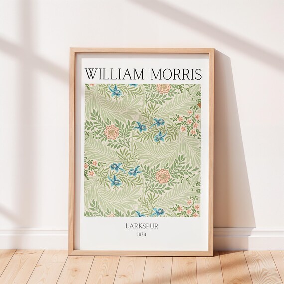 William Morris Larkspur 1874 Floral Pattern Gallery Art Poster