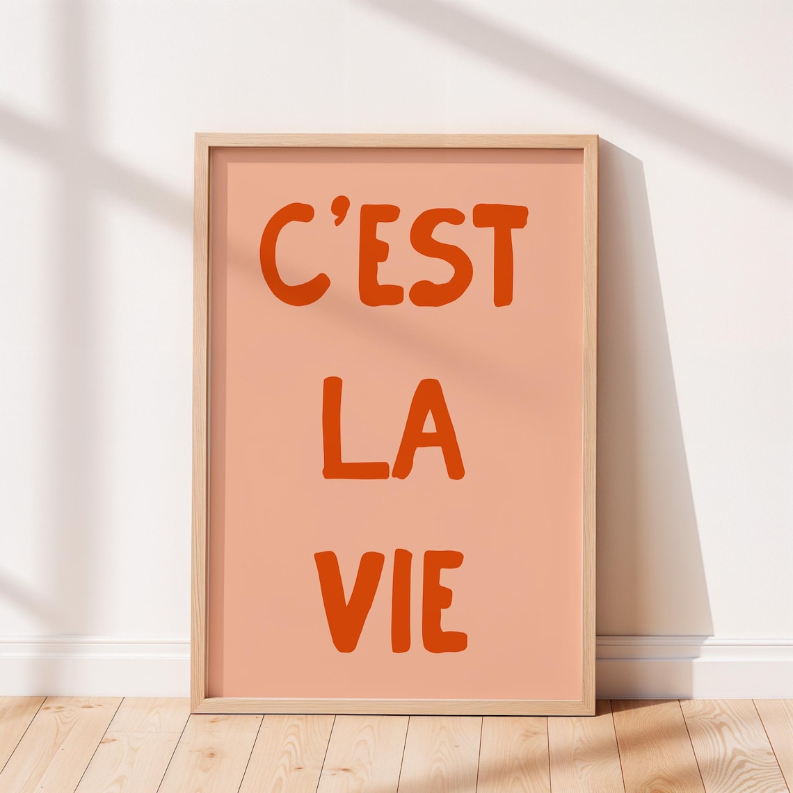 C Est La Vie Burnt Orange French Typography Minimalist Art Poster
