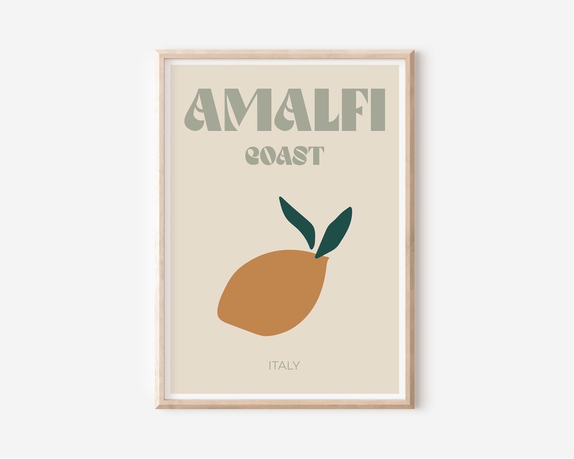 Amalfi Coast Italy Lemon Travel Poster For Mediterranean Homes - Image 3