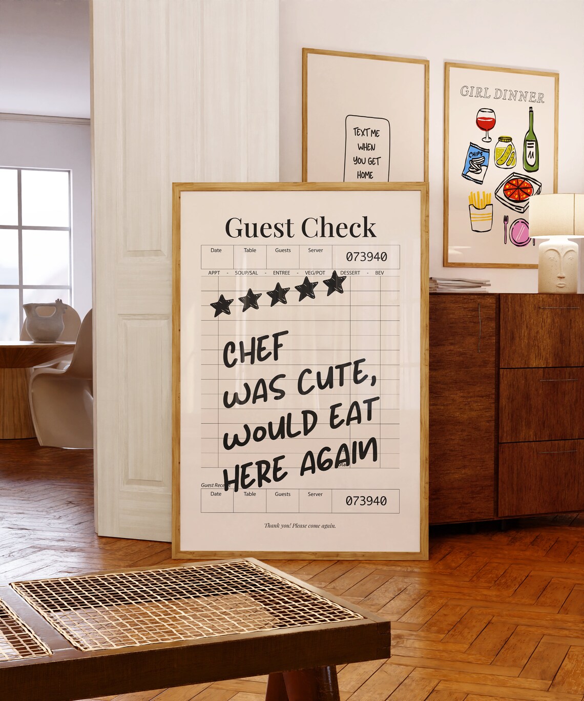 Guest Check Print Chef Was Cute Art Print - Image 3