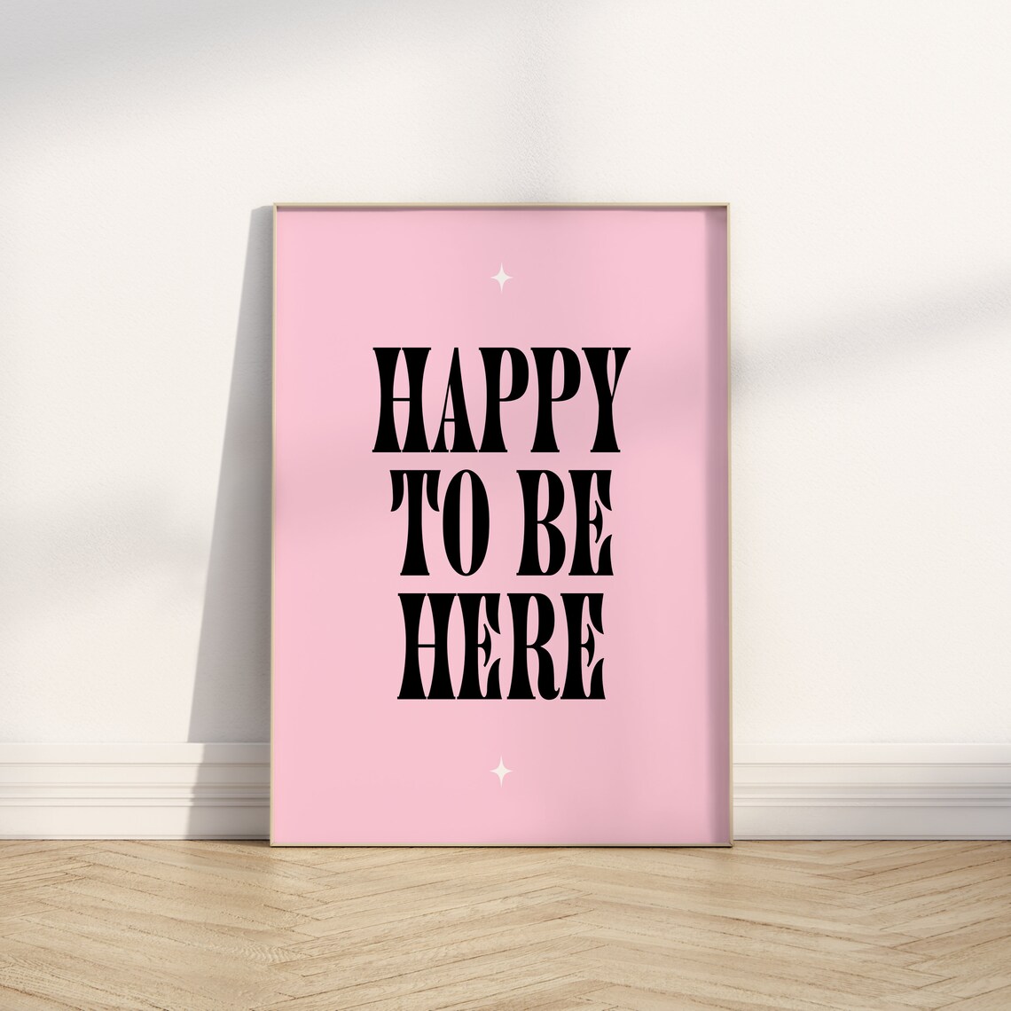 Happy To Be Here Black Retro Quote Pink Trendy Dorm Room Poster - Image 2