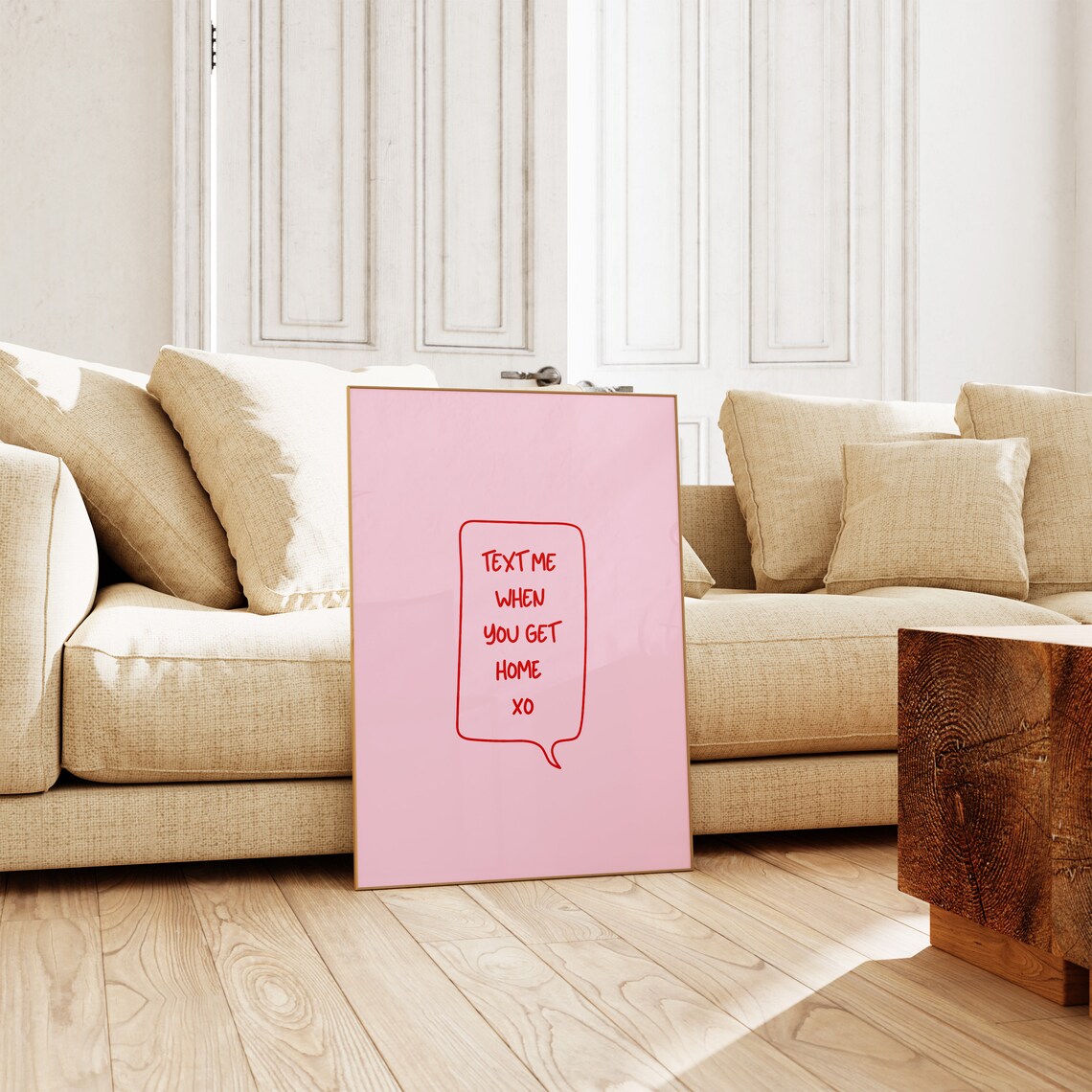 Text Me When You Get Home XO Pink Quote Poster For Preppy Girls - Image 4