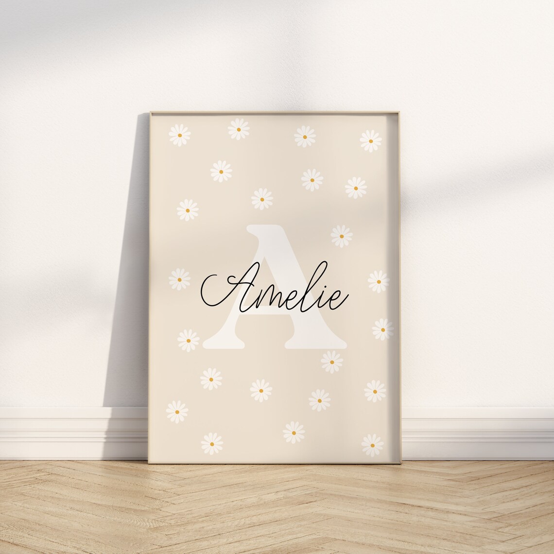 Daisy Print Personalized Nursery Decor Art Print - Image 3