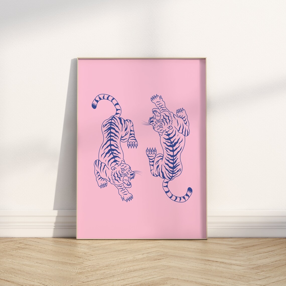 Pink Tiger Preppy Dorm Room Wall Art Print - Image 2