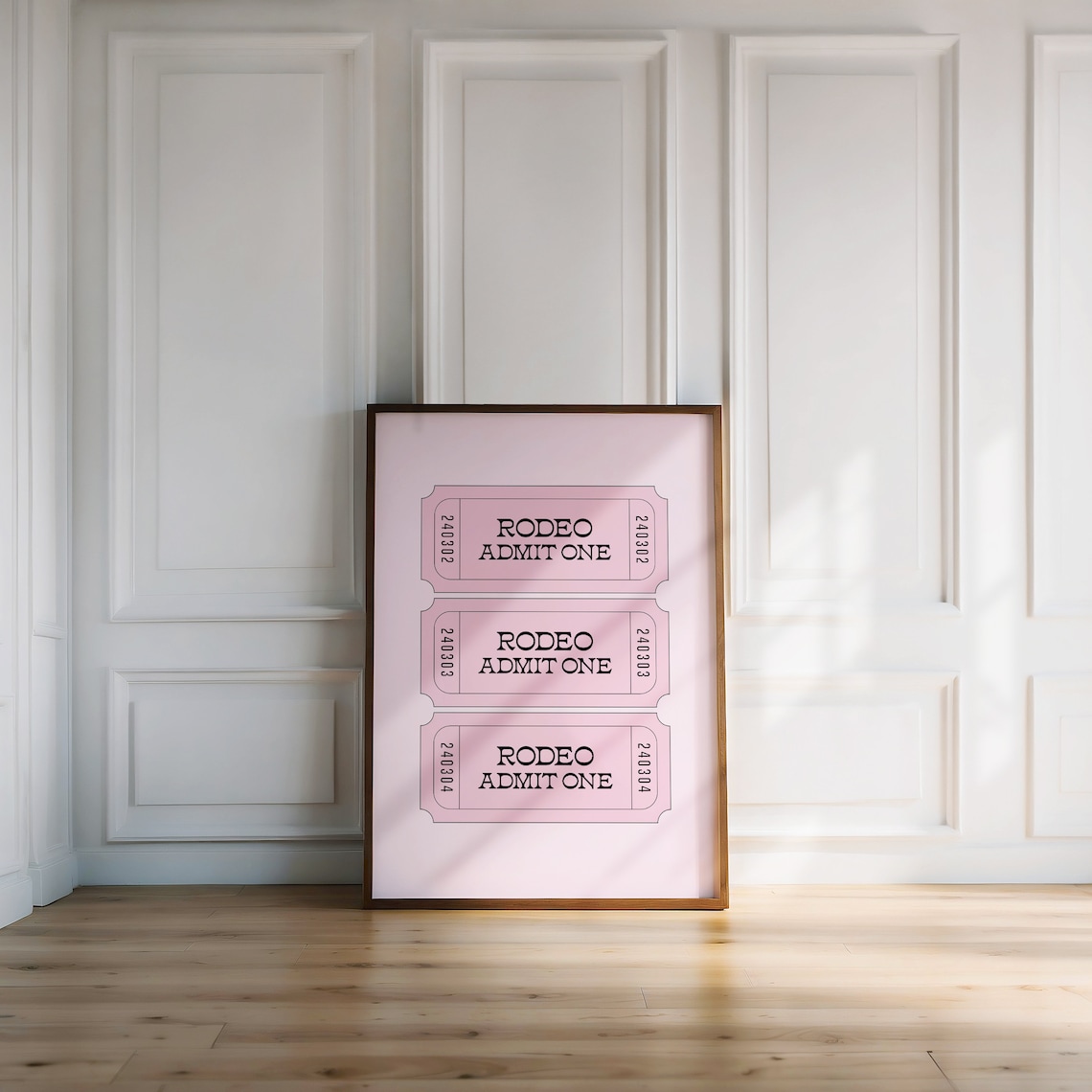 Rodeo Admit One Pink Retro Ticket Stubs Western Cowgirl Decor Poster - Image 2