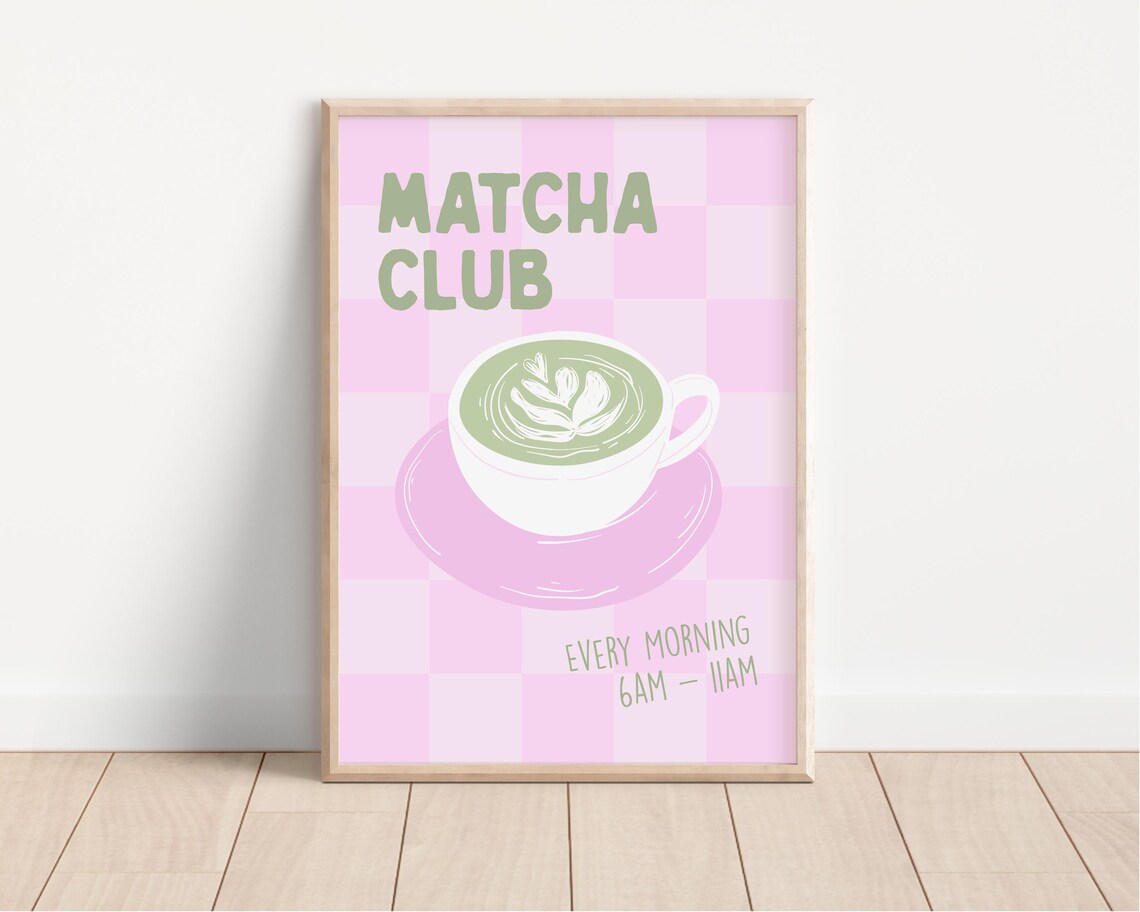 Matcha Latte Poster, Trendy Aesthetic Kitchen Wall Art - Image 4