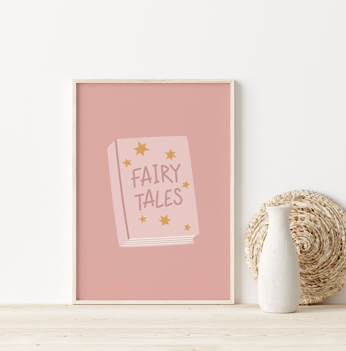Pink Fairy Tales Book Illustration Girl Nursery Bedroom Decor Poster - Image 3