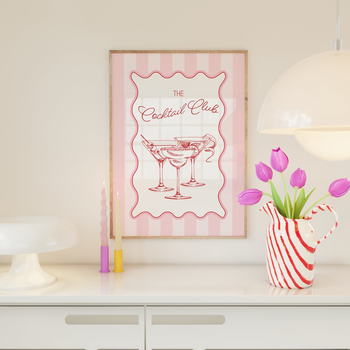 The Cocktail Club, Funky Bar Cart Art Print - Image 3