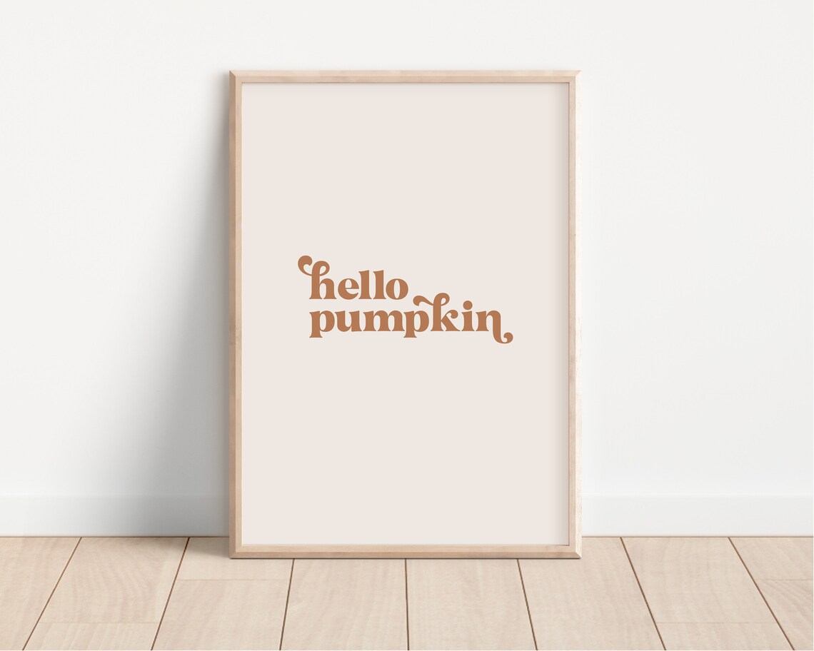 Hello Pumpkin Autumn Poster, Halloween Home Decor - Image 4