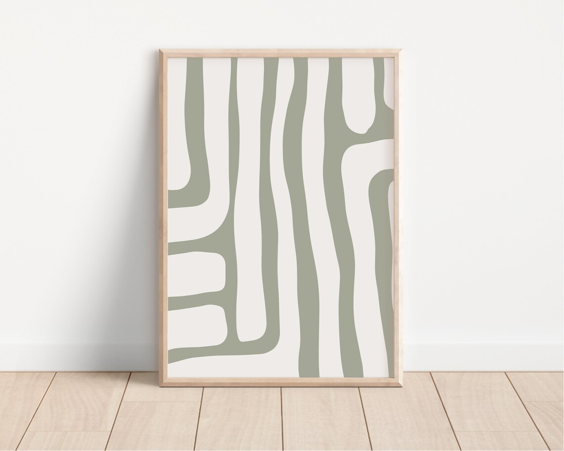 Sage Green Modern Abstract Art Print, Boho Decor - Image 2