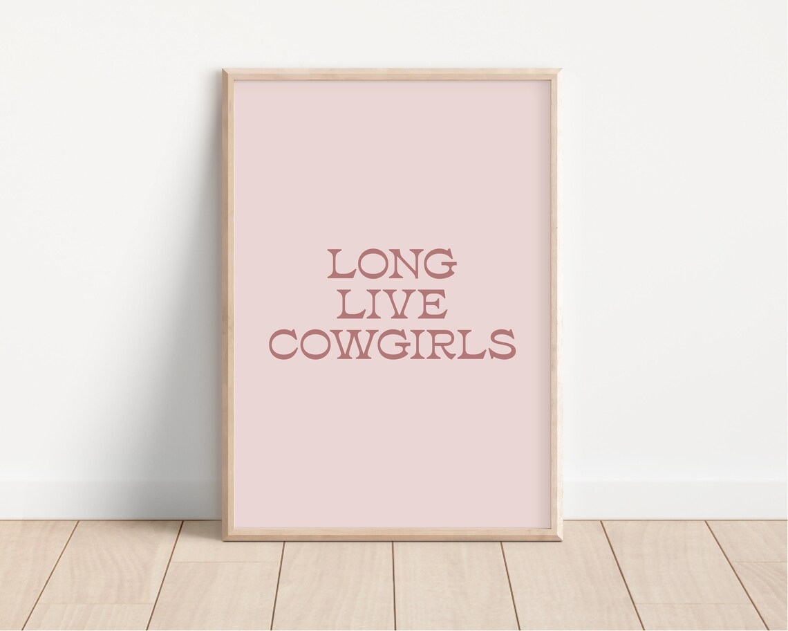 Long Live Cowgirls Western Quote Blush Pink Trendy Decor Poster - Image 2