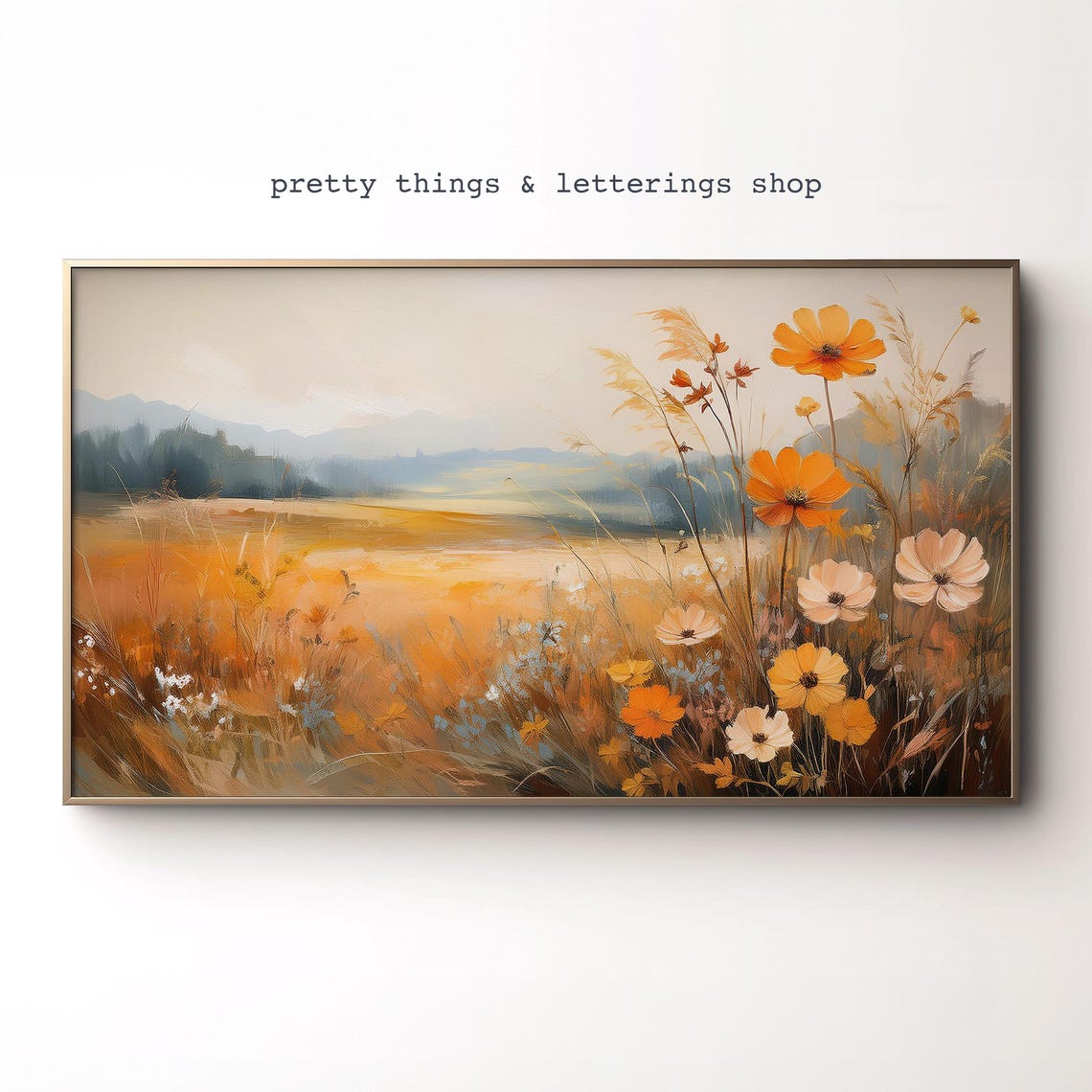 Wildflower Meadow Landscape Art Print