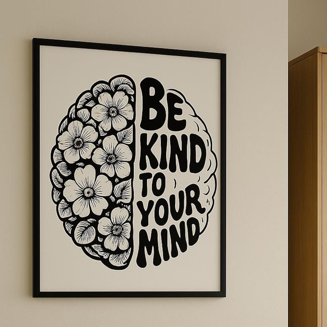 Mental Health Poster, Inspirational Brain Illustration