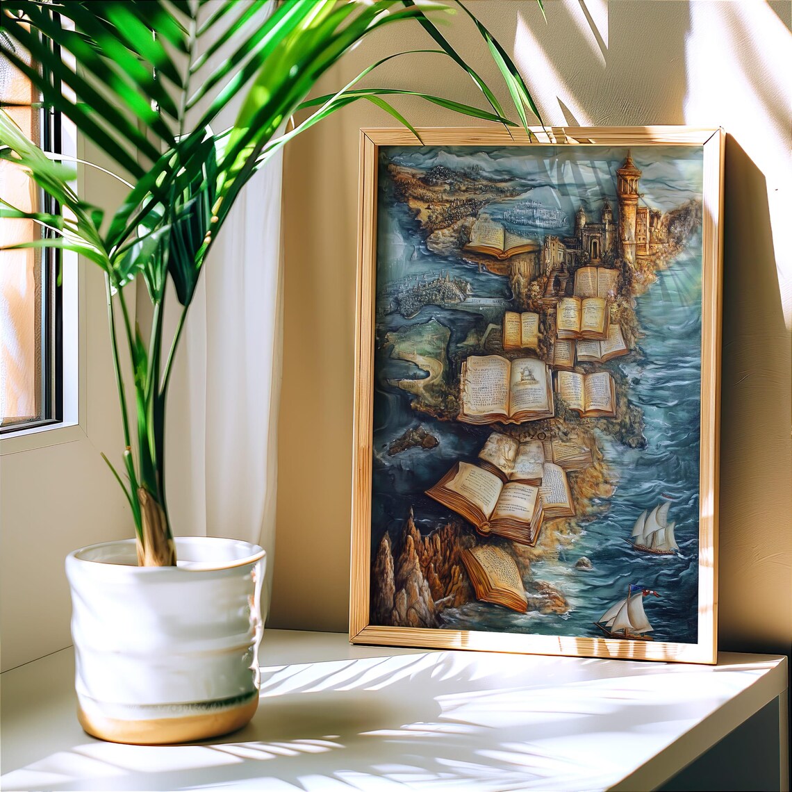 Book Lover Fantasy Map Art Print, Adventure Library Decor - Image 8
