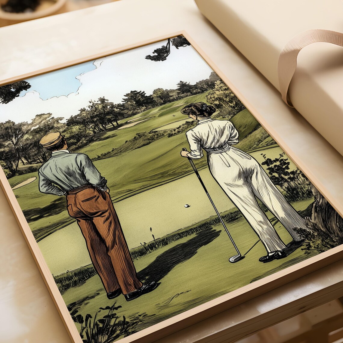 Vintage Golf Art Print, Retro Golf Course Decor - Image 6