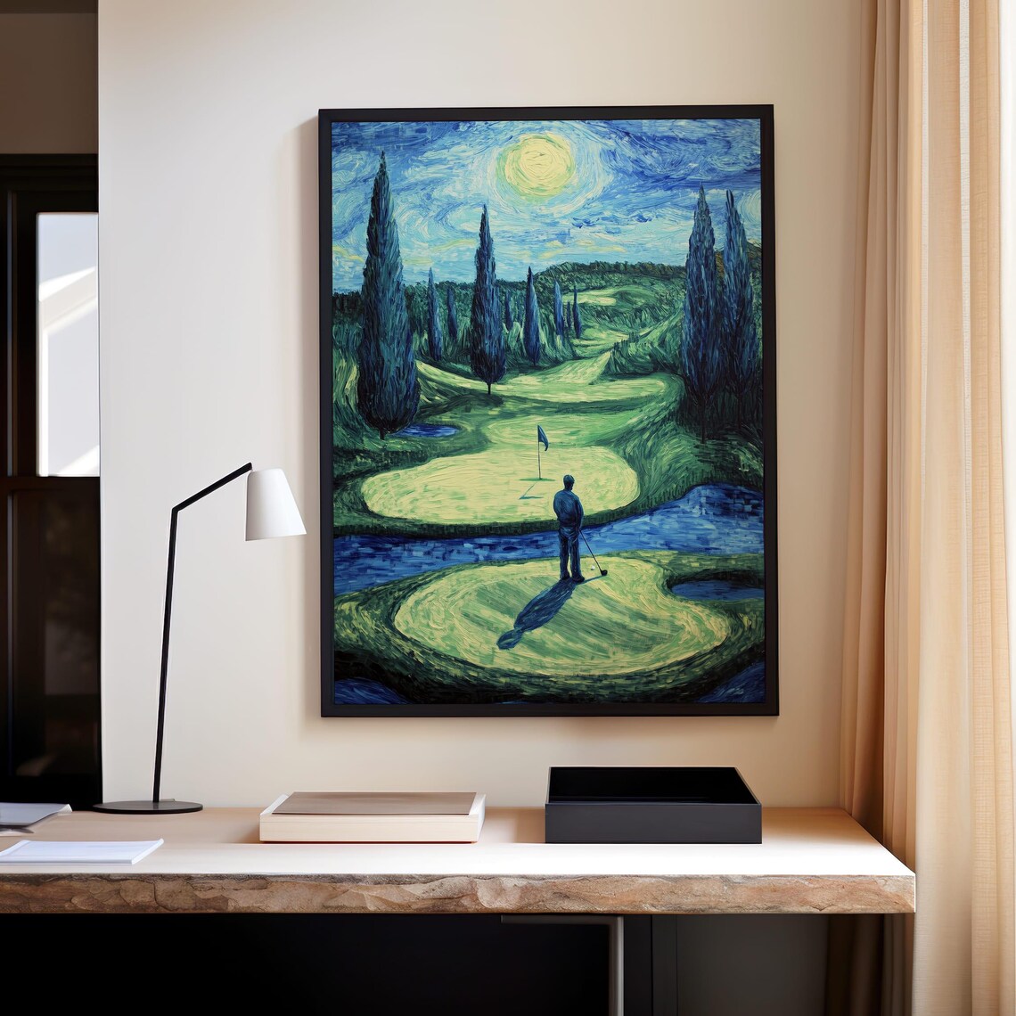 Abstract Golf Course Art Print Impressionist Golf Landscape Golfing Home Decor Wall Art For Golf Lovers - Image 4