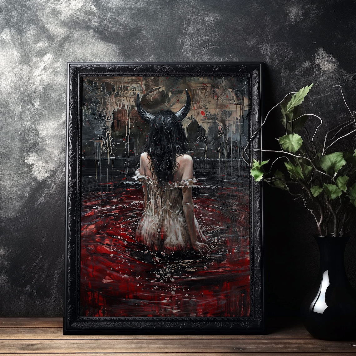 Demon Woman Gothic Art Print, Dark Academia - Image 8