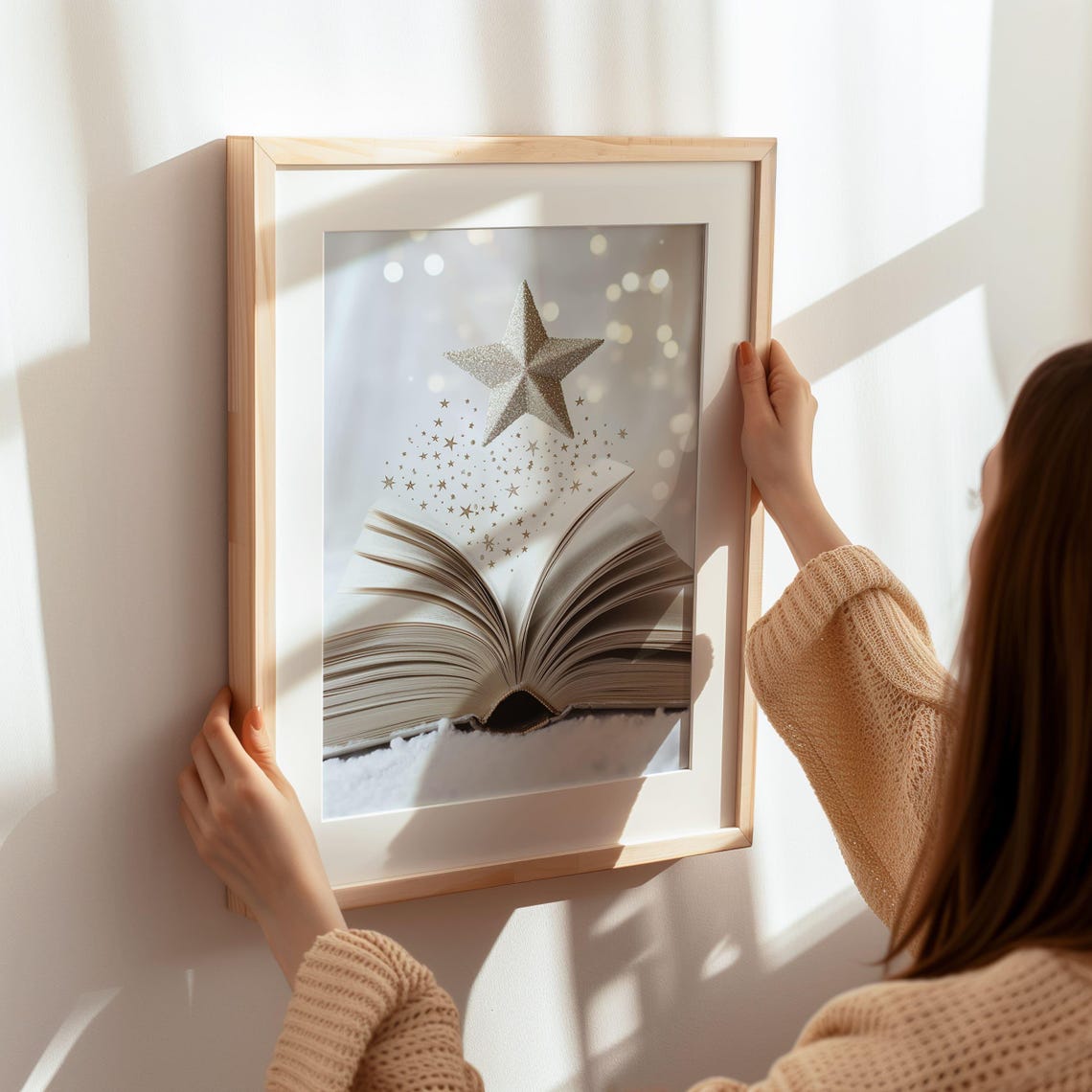 Magical Open Book With Golden Star Christmas Reading Fantasy Poster - Image 6