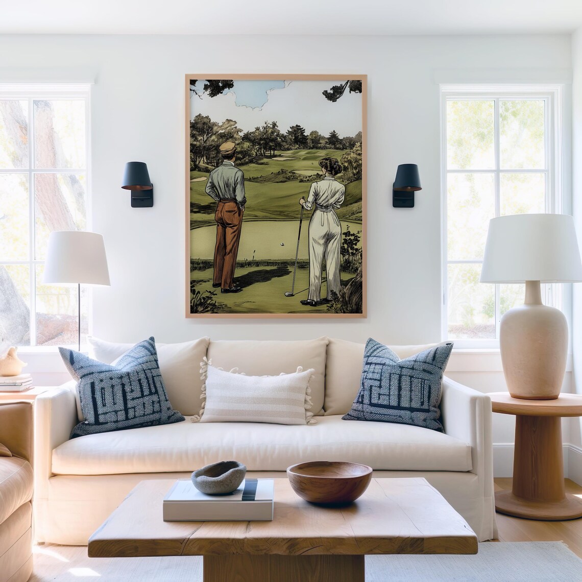 Vintage Golf Art Print, Retro Golf Course Decor - Image 2