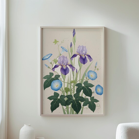 Vintage Botanical Print Wall Art Nature Decor Floral Home Instant