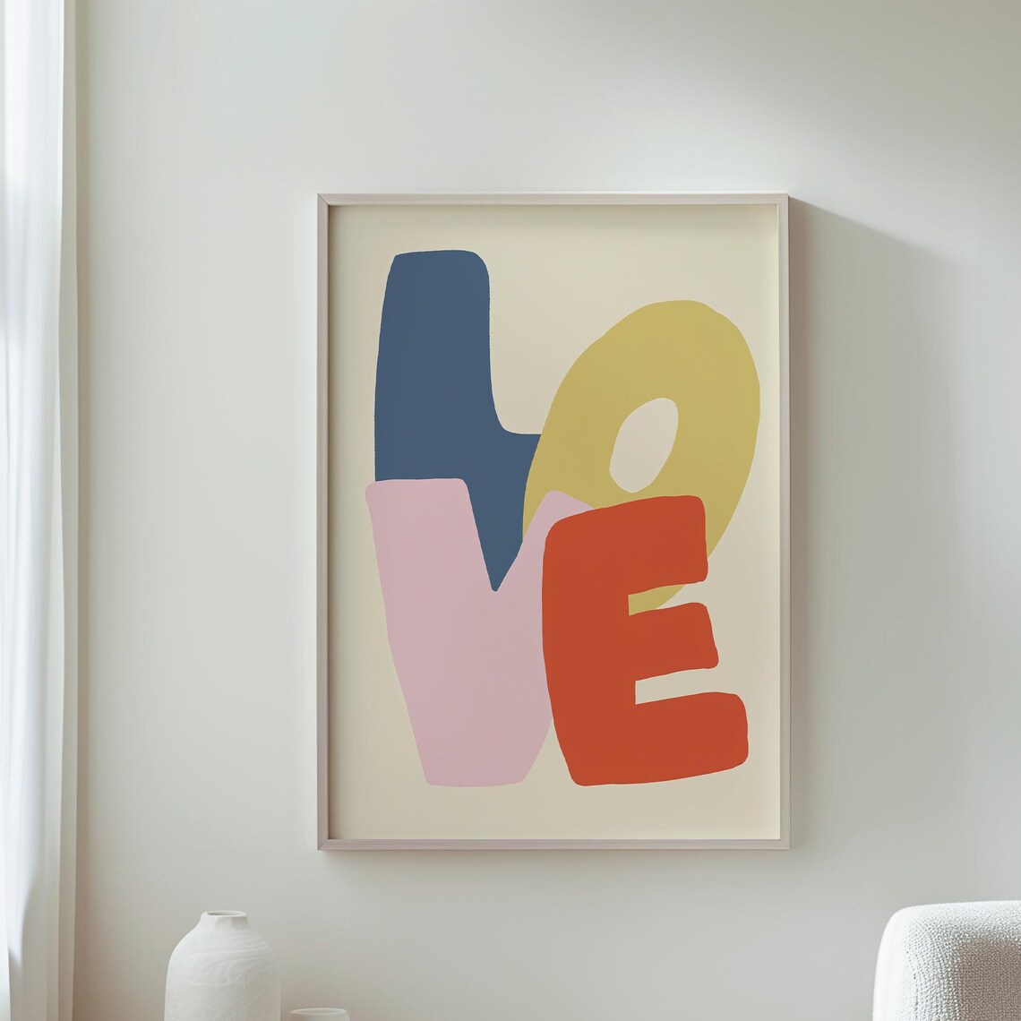 Colorful Love Art Print, Modern Kitchen Decor