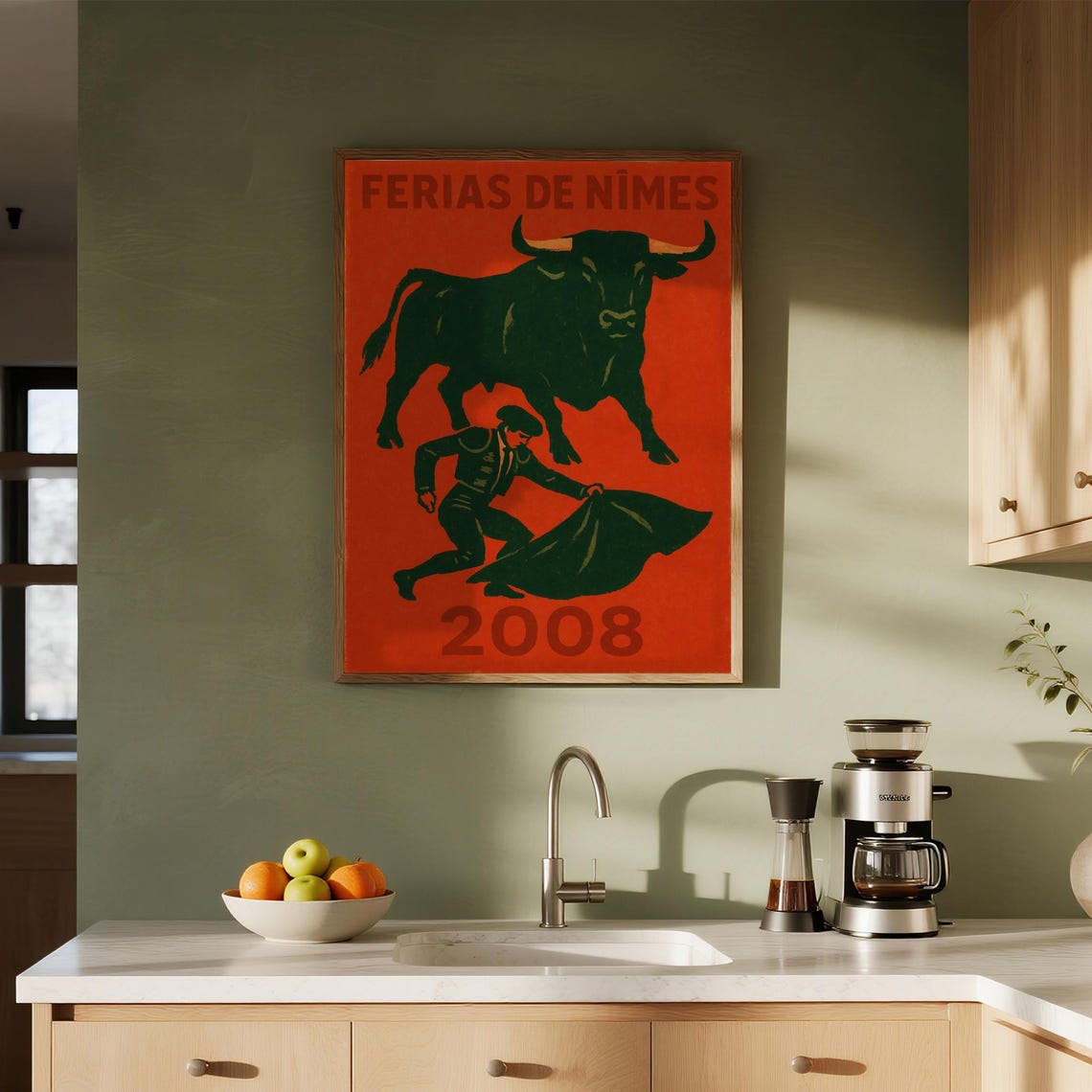 Ferias de Nimes 2008 Vintage Bullfighting Bull Matador Poster