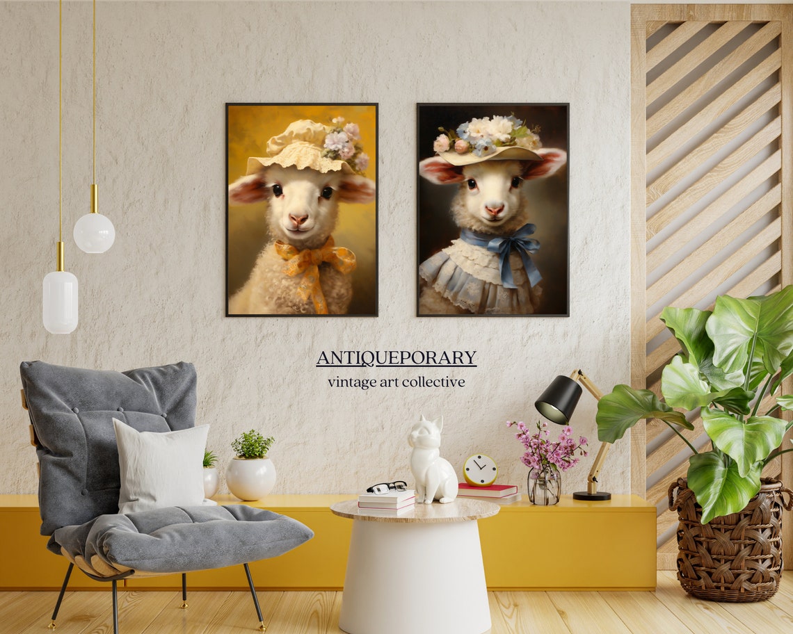 Victorian Animal Portrait Royal Baby Sheep Vintage Print Dressed Animal Print Cute Farm Animal Renaissance Animal Art Animal Lover Gift - Image 4