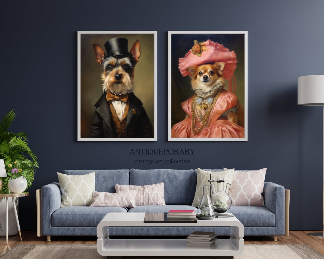 Chihuahua in Pink Satin Gown Pearls Elegant Dog Portrait Poster - Image 5