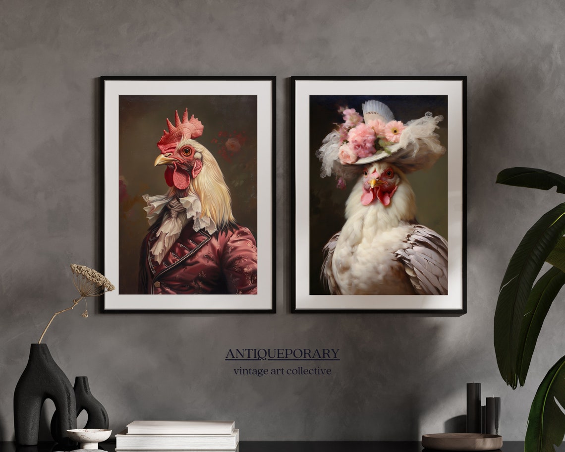 Rooster Red Satin Coat Lace Cravat Victorian Gentleman Portrait Poster - Image 4