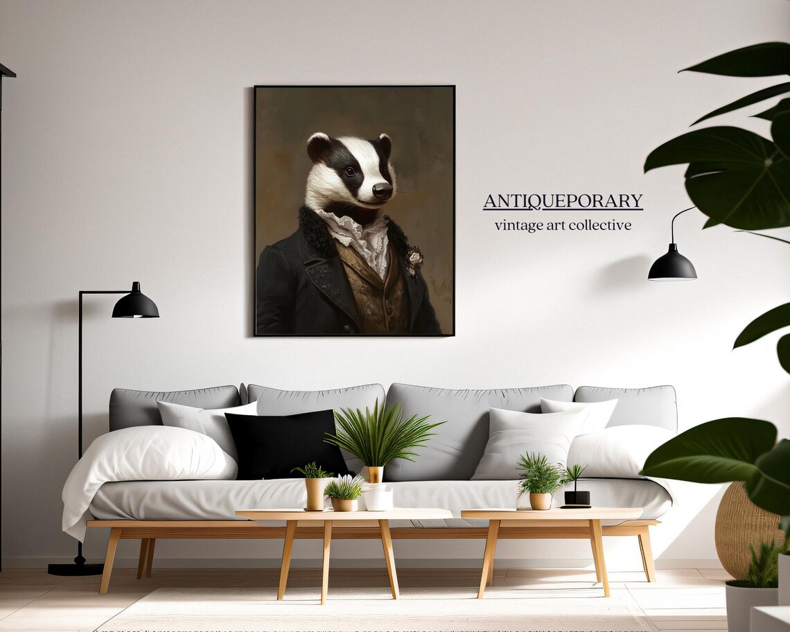 Royal Badger Gentleman Portrait Gold Waistcoat Vintage Poster - Image 7